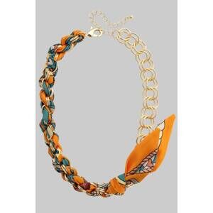 NEW CANVAS STYLE women's colette chain scarf necklace in orange & teal